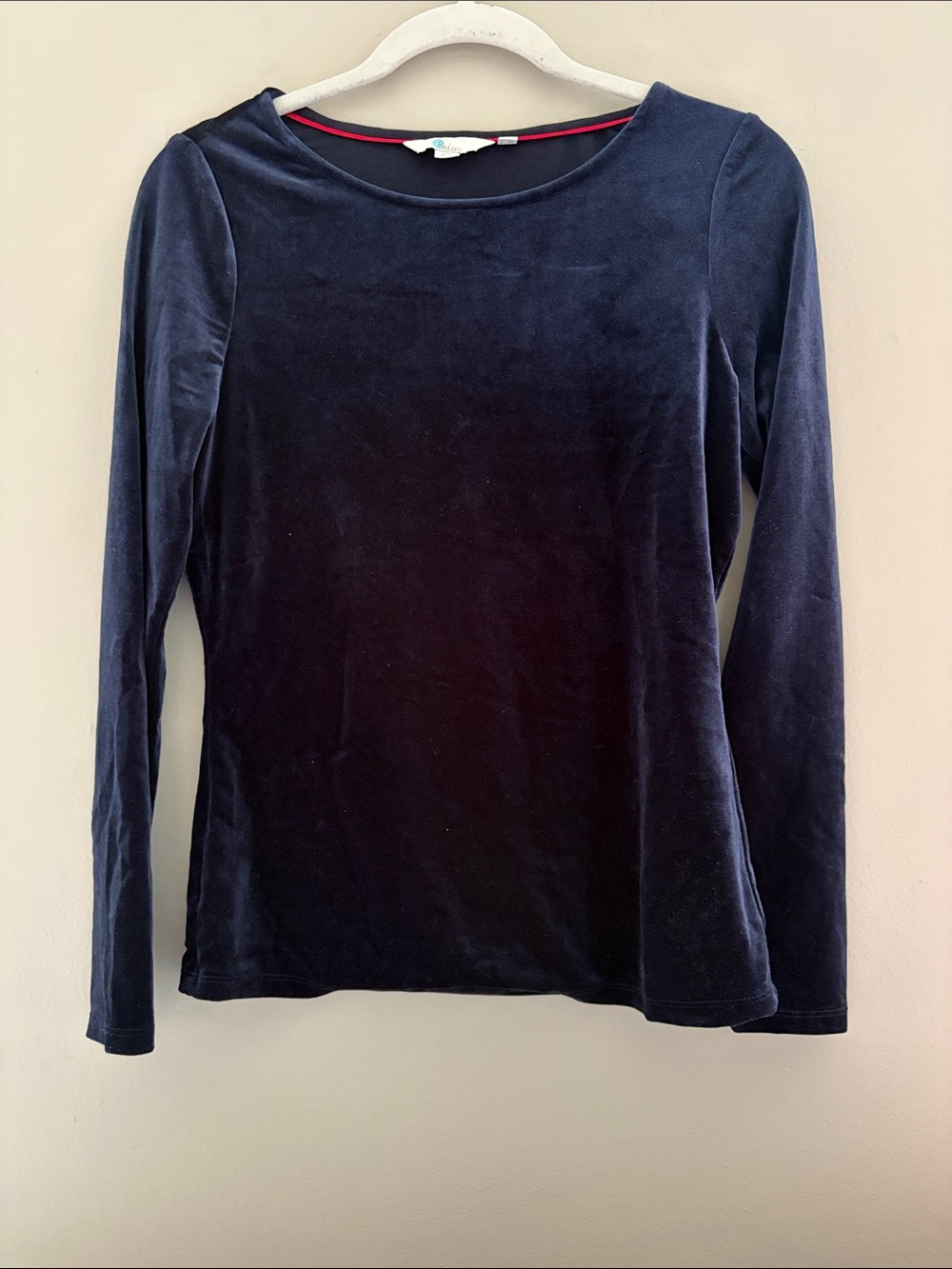 Boden Navy Velvet Suki Long Sleeve Top 6